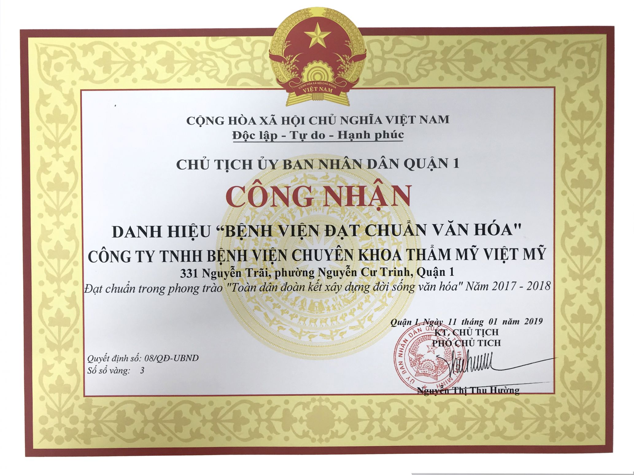 Bệnh Viện Thẩm Mỹ Việt Mỹ Uy Tính