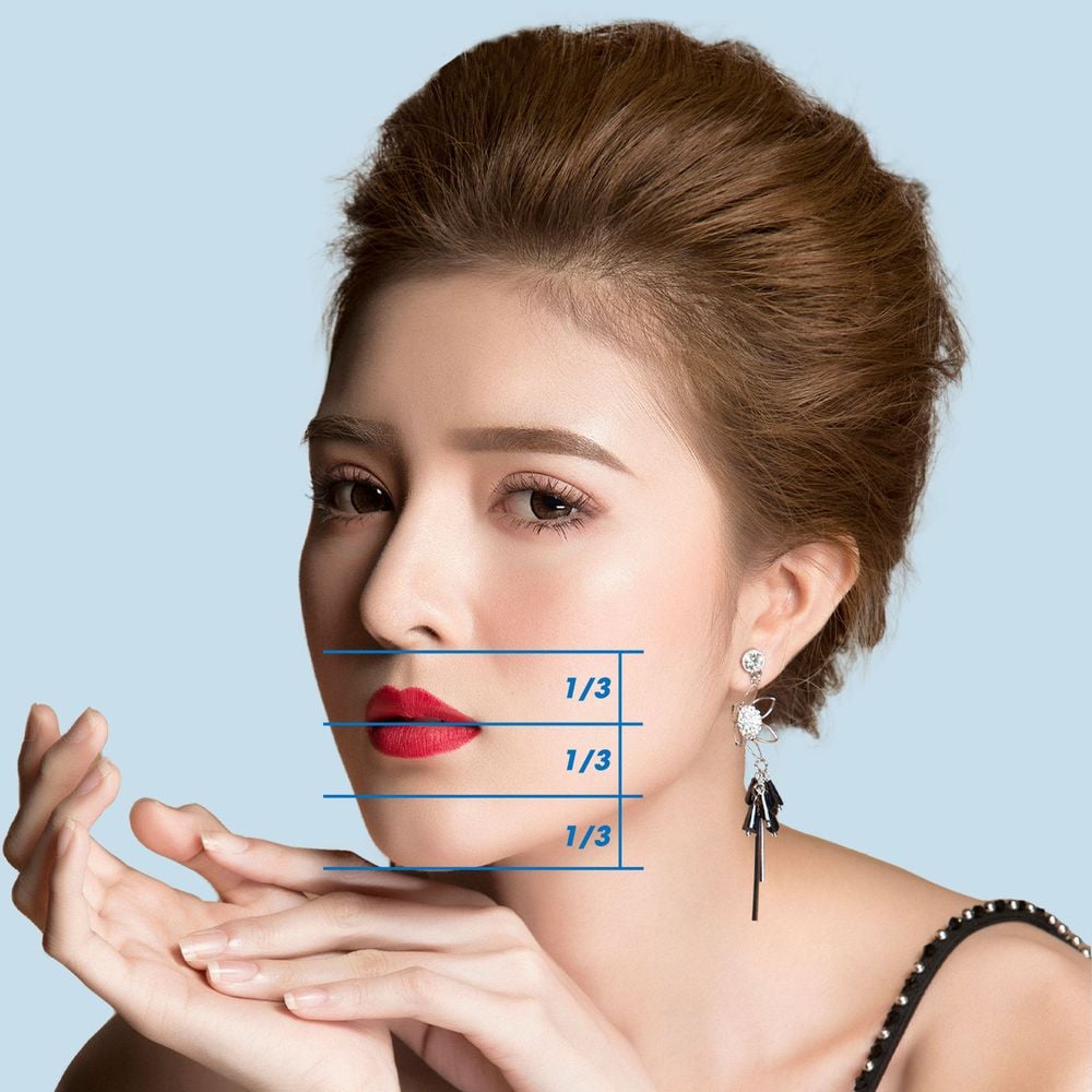 Tỷ lệ mặt dưới lý tưởng trên khuôn mặt của Lilly Luta