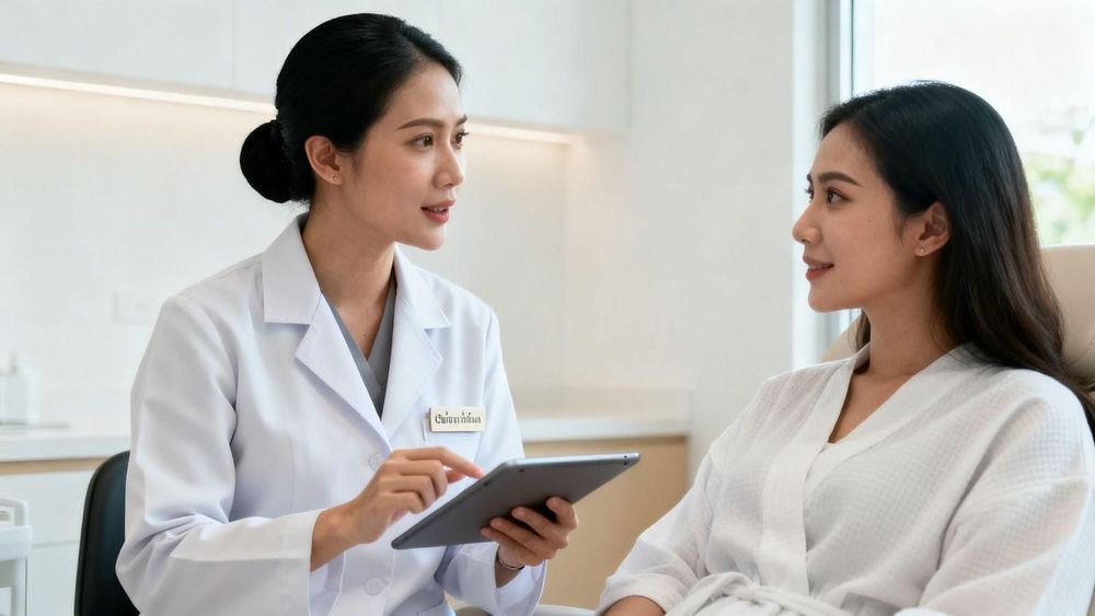 Bác sĩ thẩm mỹ tư vấn kích thước và tỷ lệ nâng ngực phù hợp với từng khách hàng.