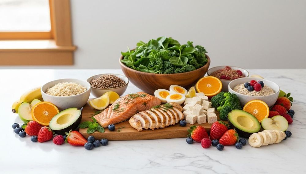 Bạn nên ưu tiên bổ sung trái cây, rau xanh, ngũ cốc nguyên hạt và protein nạc vào thực đơn mỗi ngày.