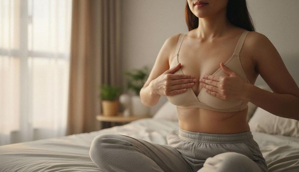 Massage và chăm sóc đúng cách sẽ hỗ trợ cải thiện dáng ngực hiệu quả.